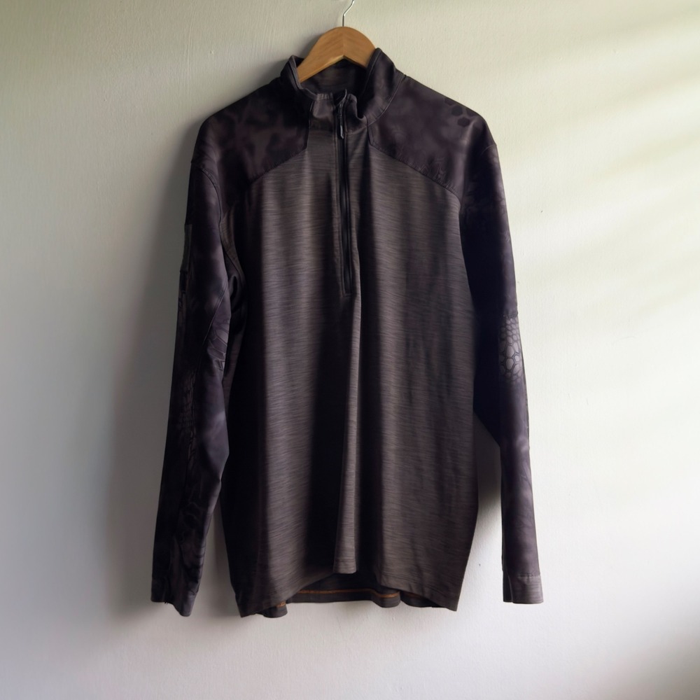 5.11 Tactical Gray 1/4 Zip Pullover Mens Kryptek Typhon Camo Shirt XL